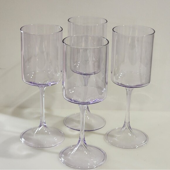 Rachel Zoe Drinkware‎ Purple Clear Wine Glass 13oz Set of 4 - Picture 15 of 16